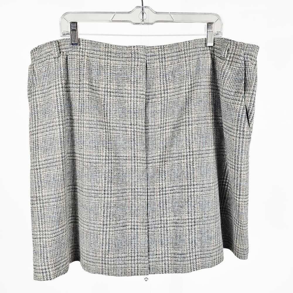 Vintage Alfred Dunner Short Wool Plaid Skirt 2XL Flawed Read